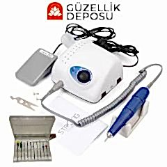 Strong 210 Mikromotor Törpü Makinası + 10'lu Freze Uç (Yetkili Satıcı) 2 Yıl Garantili Freze Cihazı - Freze Makinesi