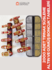 2000 Adet Havyar Taş Nail Art Tırnak Süsleme Boncuk Gold ve Gümüş Renk