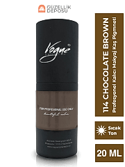Vogue 114 Chocolate Brown - Kalıcı Makyaj Kaş Pigmenti - Microblading & PMU, Yoğun Organik Renk, 20ml