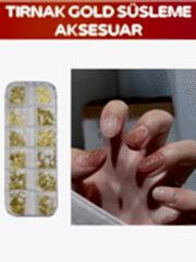 Tırnak Süsleme Nail Art Gold Aksesuar