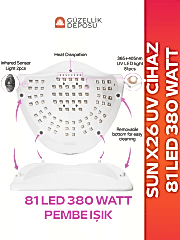 Sun x26 Uv Led Tırnak Cihazı 81 Led 380 Watt