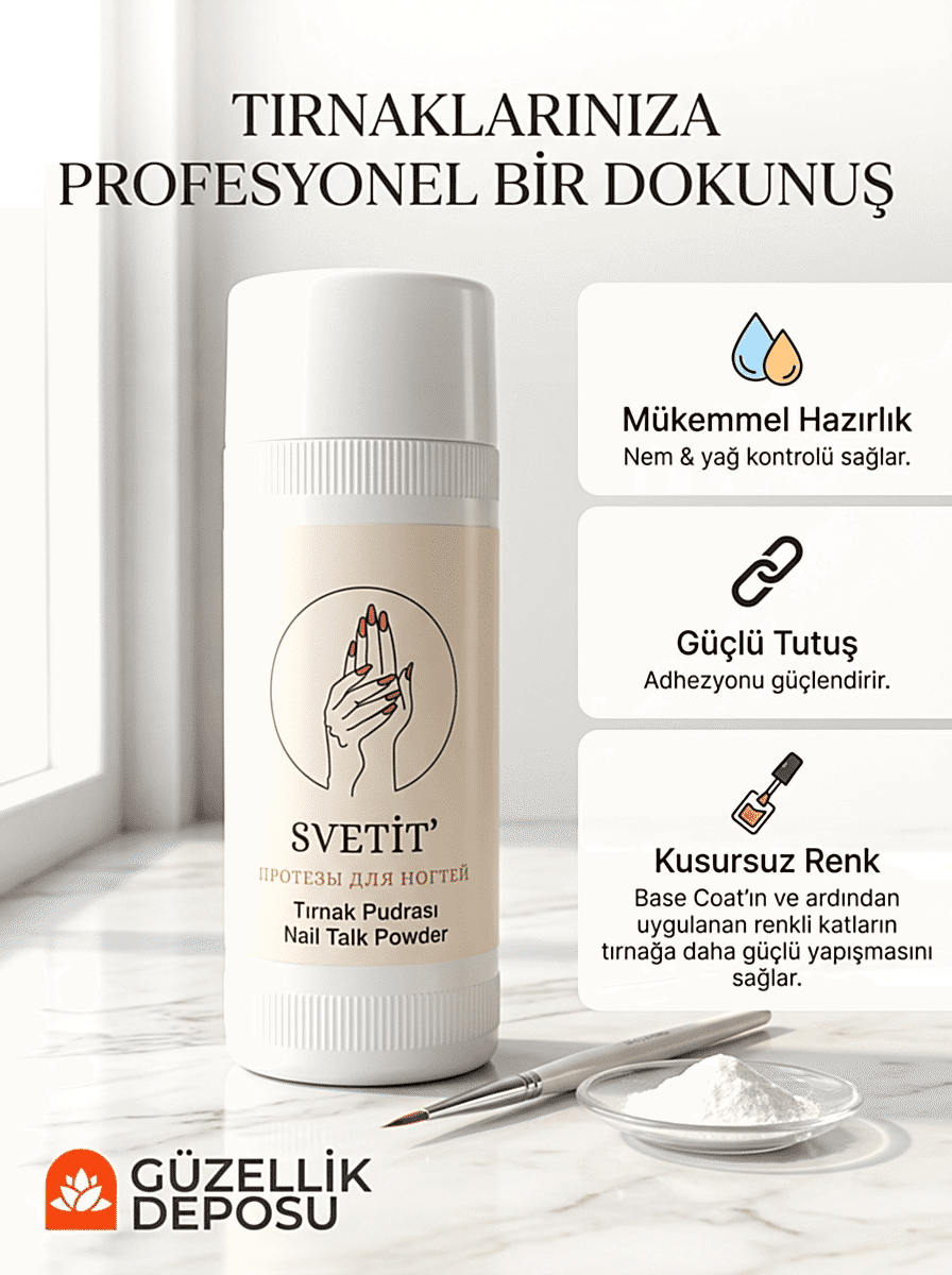 Profesyonel Tırnak Pudrası - Protez Tırnak ve Kalıcı Oje Altı Yağ Arındırıcı