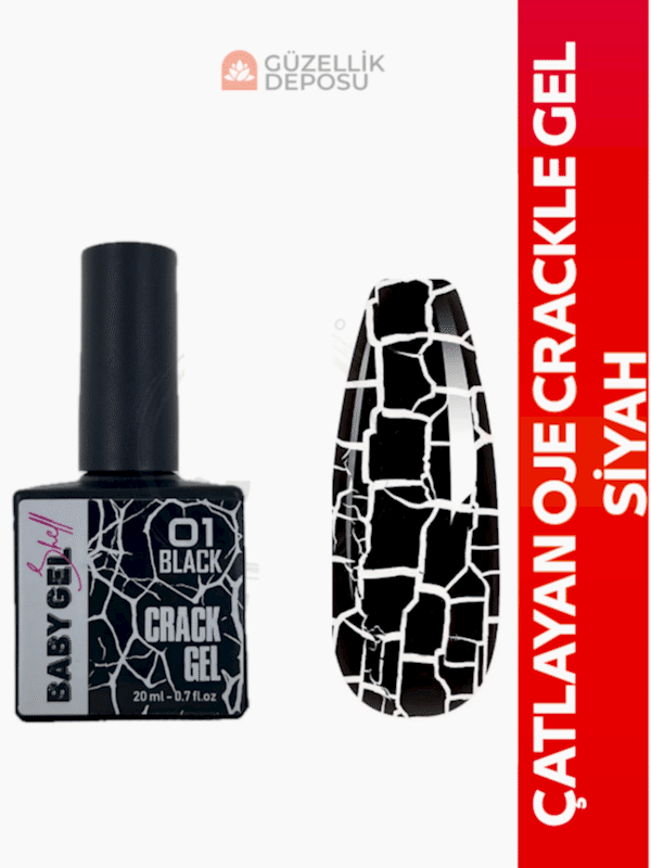 Çatlayan Kalıcı Oje 20 ml - Crackle Gel Polish Siyah