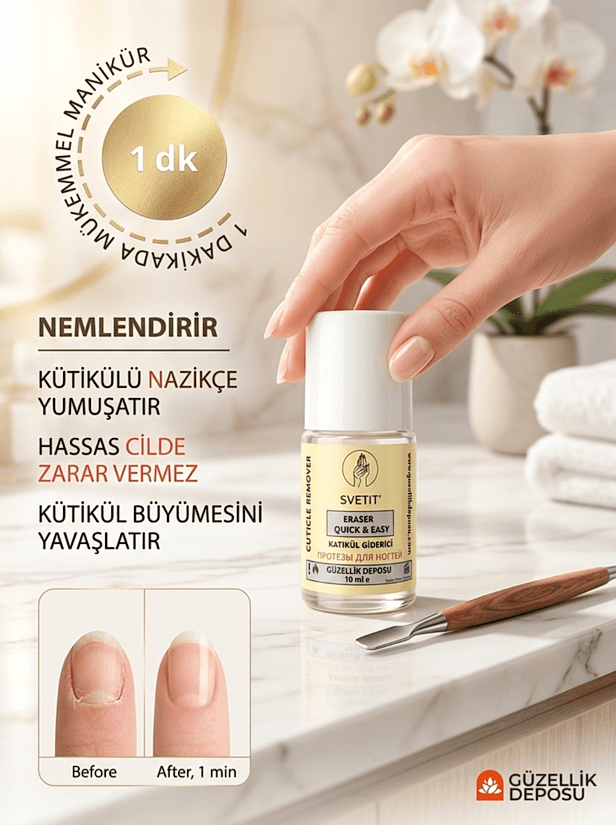 Katikül-Kütikül Giderici Remover 10 ml - Anında Etkili Tırnak Eti Temizleyici & Yumuşatıcı Likit