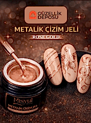 Protez Tırnak Metalik Çizim Jeli Rose Gold 5ml