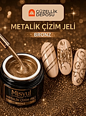 Protez Tırnak Metalik Çizim Jeli Bronz 5 ml