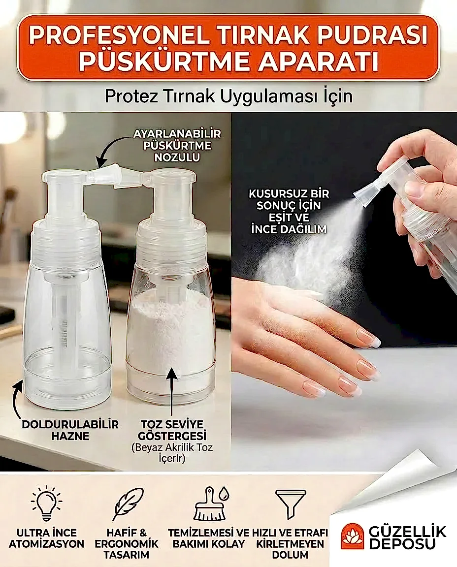 Protez Tırnak Pudra Püskürtme Aparatı (Pudra Püskürtücü)