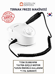 Micronx Profesyonel Tırnak Freze Makinesi 72W 35000 RPM - Ultra Güçlü Mikromotor Protez Tırnak Törpü Cihazı (1 Yıl Garantili - Kore Menşei)