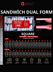 Protez Tırnak Sandwich Dual Form Tips 256'lı Square