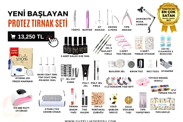 Yeni Başlayanlara Türkiye'nin En Çok Satan Protez Tırnak Seti Kampanyası